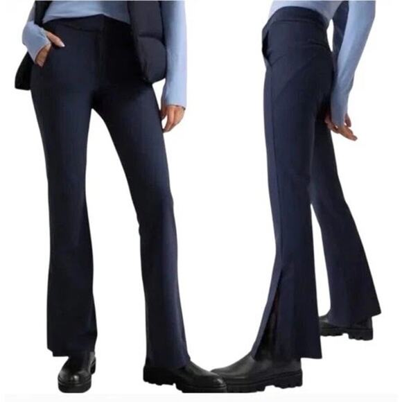 ATHLETA Stellar Flare Trouser Womens 14 Tall Charcoal Gray Fitted Stretch Pants - Picture 1 of 16
